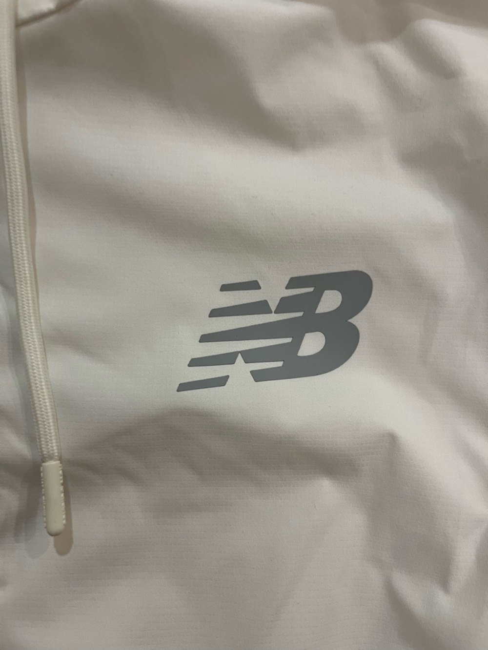 New Balance Cream White Hooded Windbreaker Jacket - Picture 2 of 6